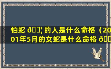 怕蛇 🐦 的人是什么命格（2001年5月的女蛇是什么命格 🐈 ）